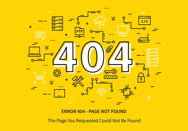 Fehler 404 Seite mit Rechenzentrum — Stockvektor