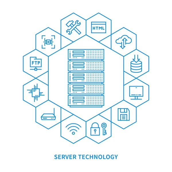 Abbildung zum Vektor der Server-Infrastruktur — Stockvektor