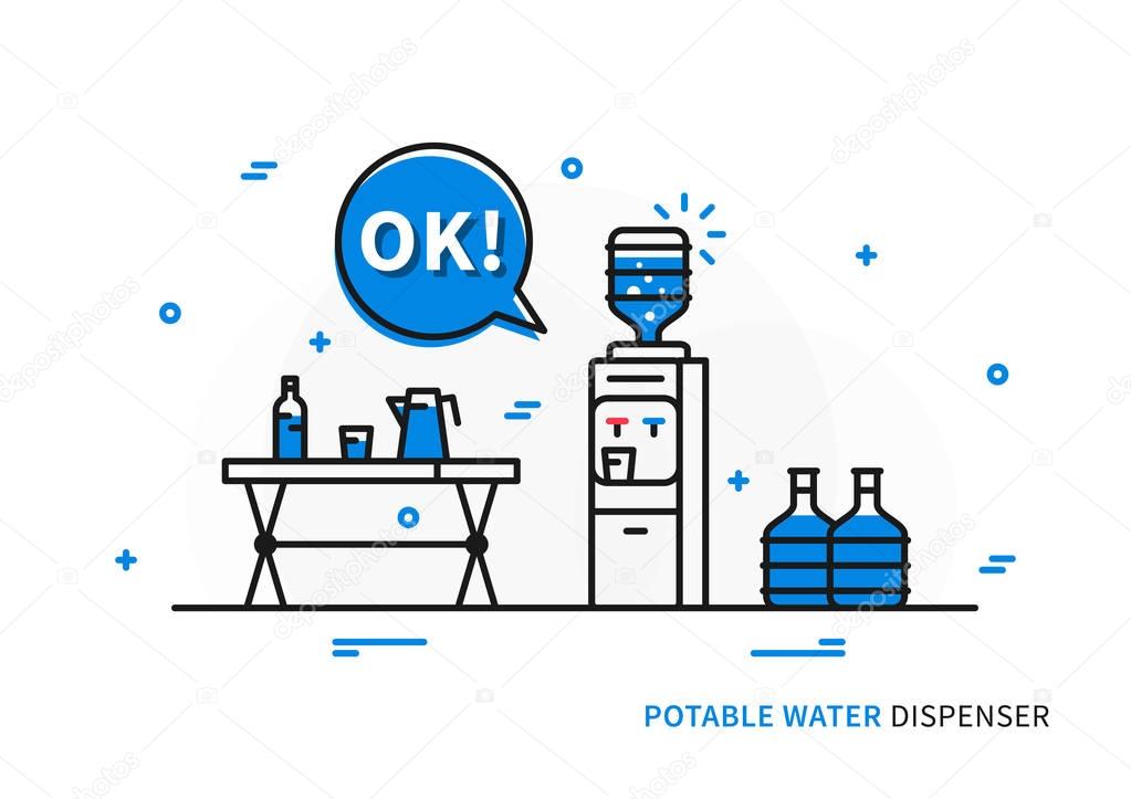 Potable water dispenser vector illustration