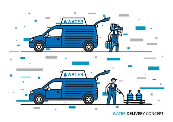 Векторна ілюстрація доставки води — стоковий вектор