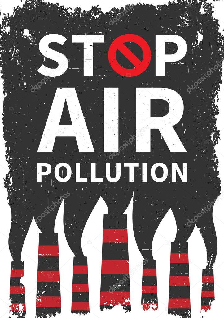 Stop air pollution vector illustration — Stock Vector © AleksOrel