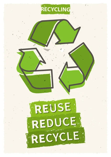 Riutilizzare Ridurre l'illustrazione del vettore Recycle — Vettoriale Stock