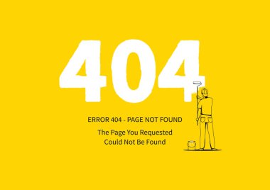 Error 404 page with a painter vector illustration clipart