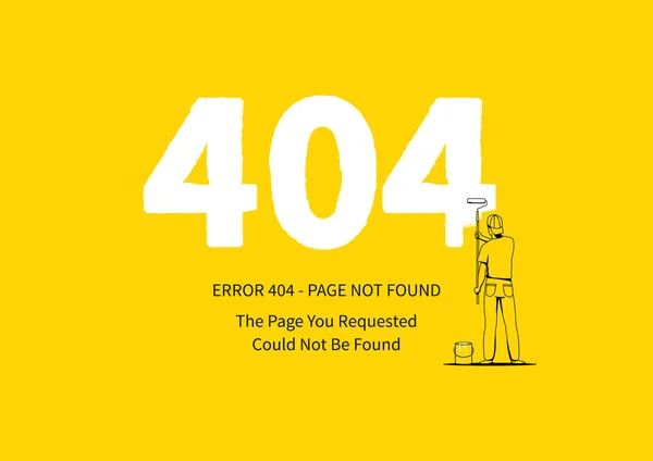 Errore 404 pagina con illustrazione vettoriale di un pittore — Vettoriale Stock