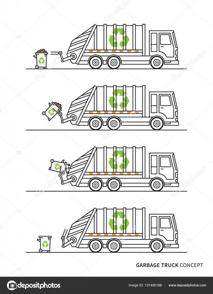 garbage truck diagram best wiring library Garbage Truck Mexico garbage truck vector illustration \u2014 stock vector