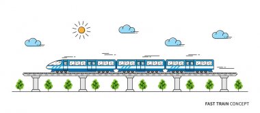 Hızlı tren vektör çizim