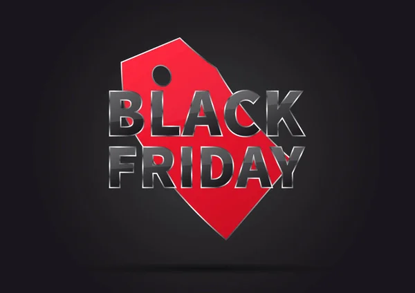 Black Friday with red price tag vector illustration — Stock Vector
