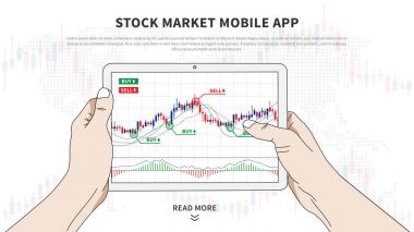 Borsa app vektör çizim