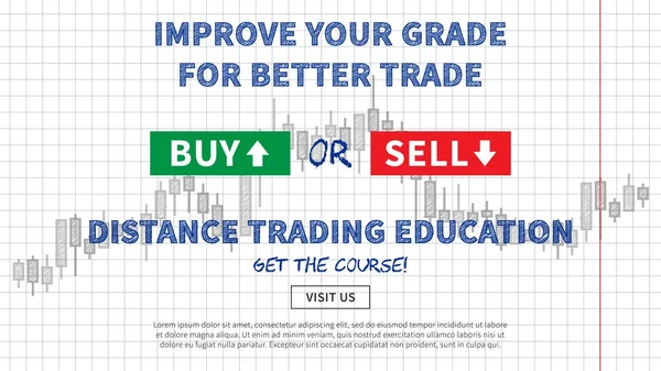 Illustrazione del vettore educativo del commercio a distanza — Vettoriale Stock