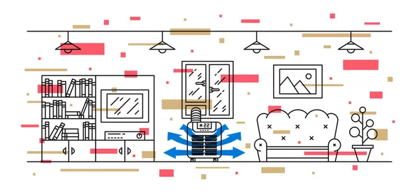 घरेलू तल एयर कंडीशनर वेक्टर चित्र — स्टॉक वेक्टर