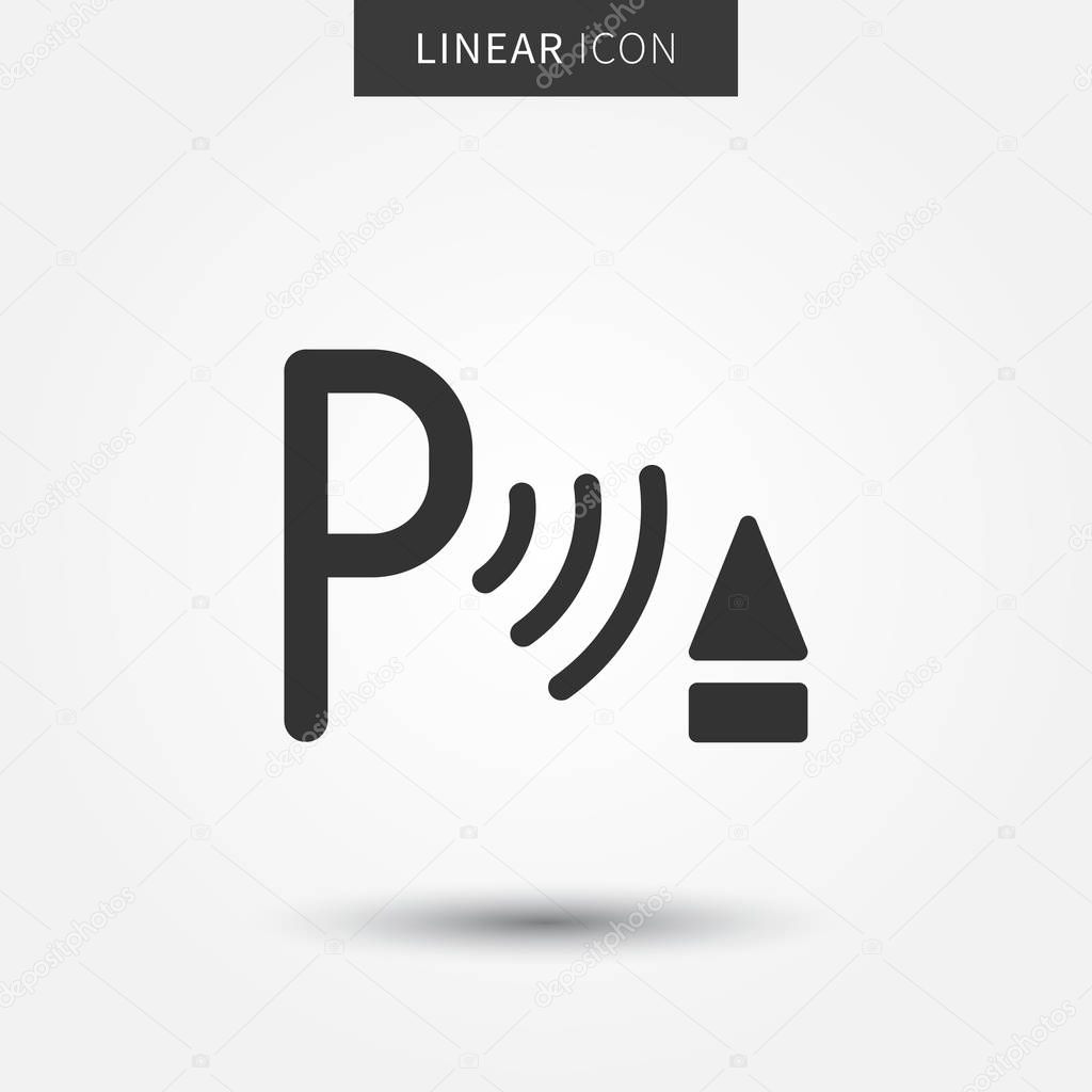Parking assist system vector icon