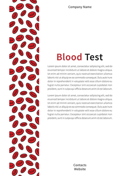 Modelo de vetor de página de cobertura de teste de sangue —  Vetores de Stock