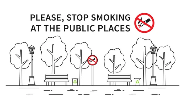 Parc municipal illustration vectorielle non fumeur — Image vectorielle