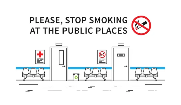 Salle d'hôpital non fumeur illustration vectorielle — Image vectorielle