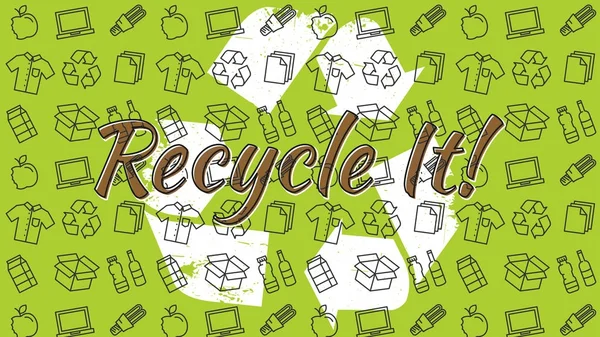 Recykling w wektor ilustracja linia sztuka wzór — Wektor stockowy