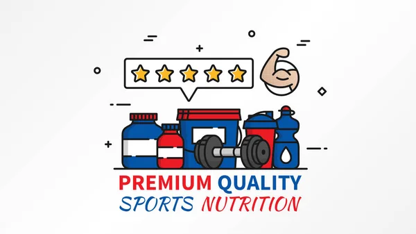 Sport voeding premium kwaliteit vectorillustratie — Stockvector