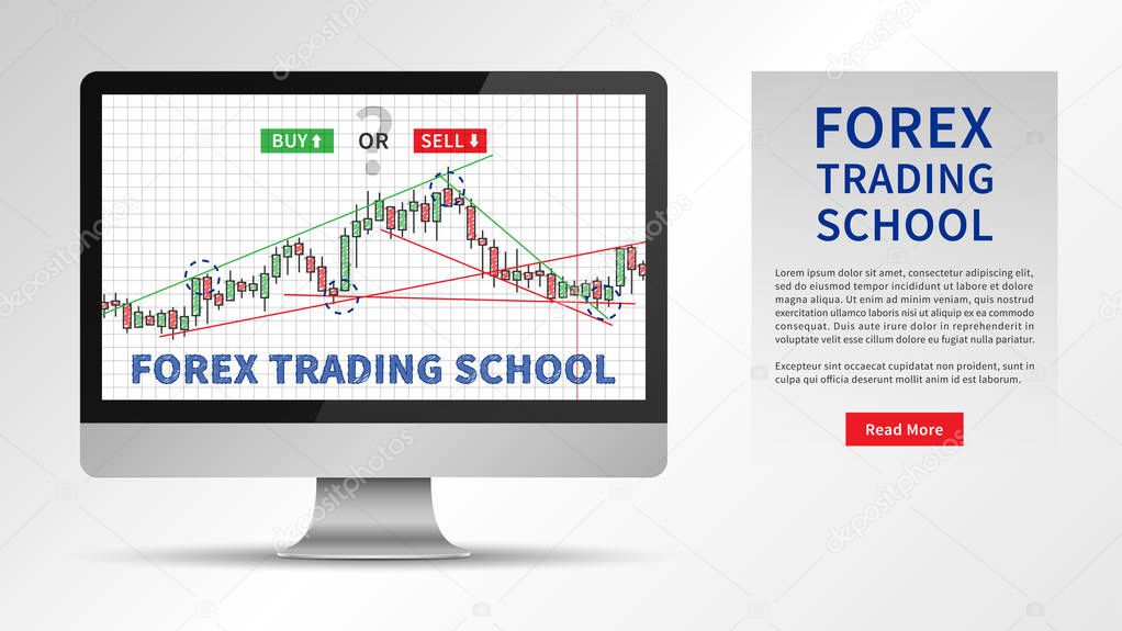 Forex Trading School vector illustration