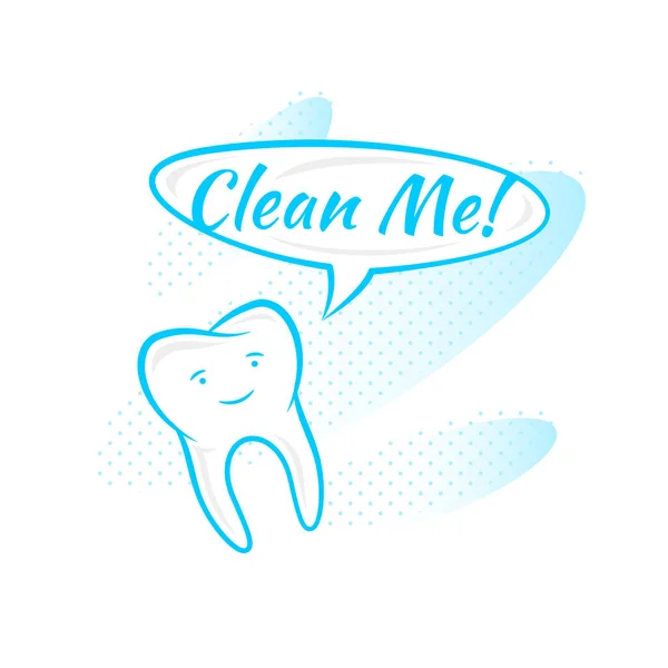 Tooth says clean me vector illustration — Stock Vector
