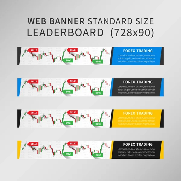 Forex Trading vetor web banner set —  Vetores de Stock