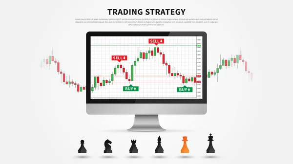 Forex trading strategy vector illustration — Stock Vector