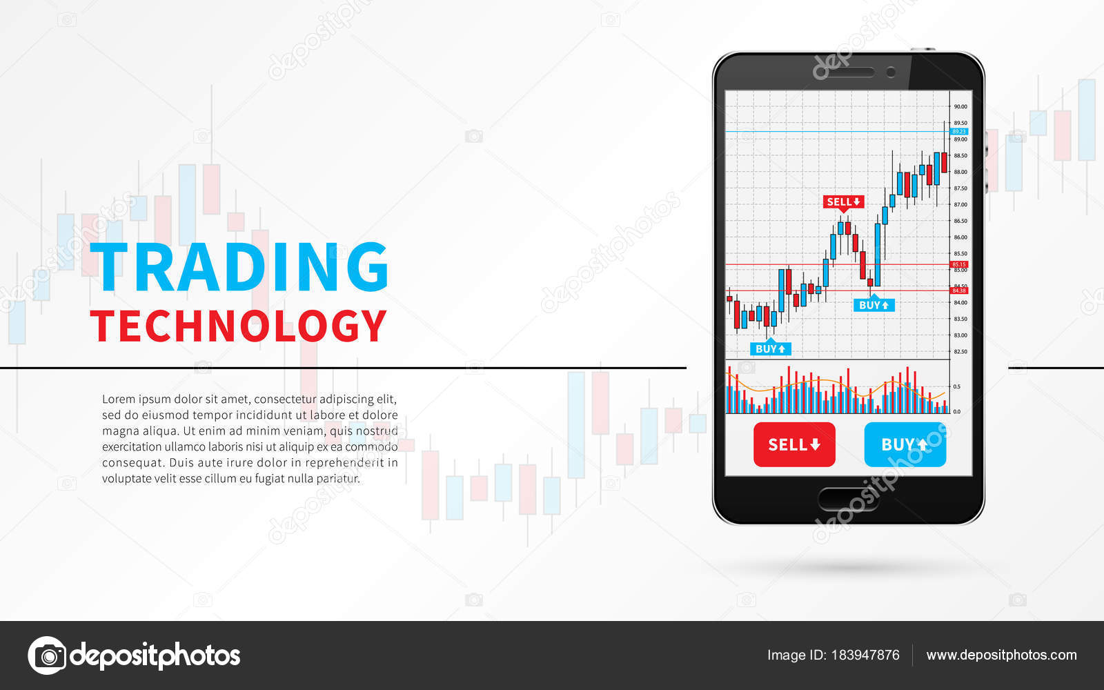 Forex Trading Candlestick Chart Auf Handy Display Stockvektor - 