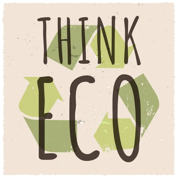 Pomyśl eco z recyklingu znak wektor ilustracja — Wektor stockowy