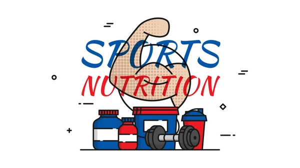 Ilustração do vetor nutrição esportiva — Vetor de Stock