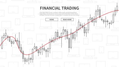 Elektronik cihazların eski ticaret şeması arka plan vektör illüstrasyonu. Finans piyasası mum grafiği web sayfası afişi. Eski ticaret grafik tasarım kavramı.