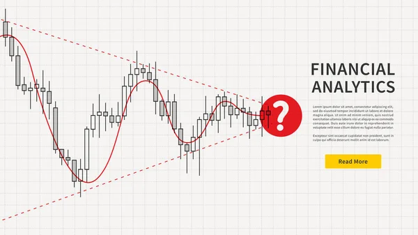 Gráfico Candelero Del Mercado Valores Con Banner Página Web Símbolo — Archivo Imágenes Vectoriales