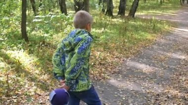 Çocuk Park yolundaki sonbaharda sen git