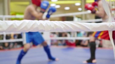 Novosibirsk, Rusya Federasyonu - Ekim 15,2016: kickboks halka turnuva
