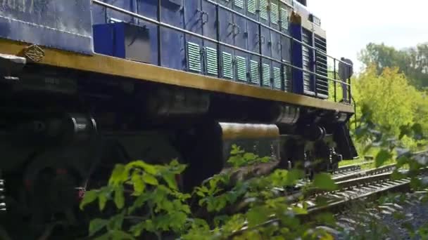 La locomotive qui passe sur le chemin de fer. Transports ferroviaires — Video