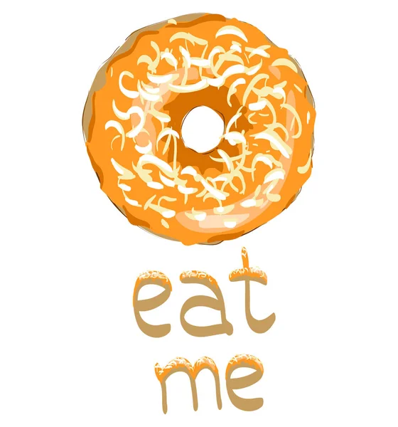 Zoete donut vector. Glazuur. Eet mij — Stockvector