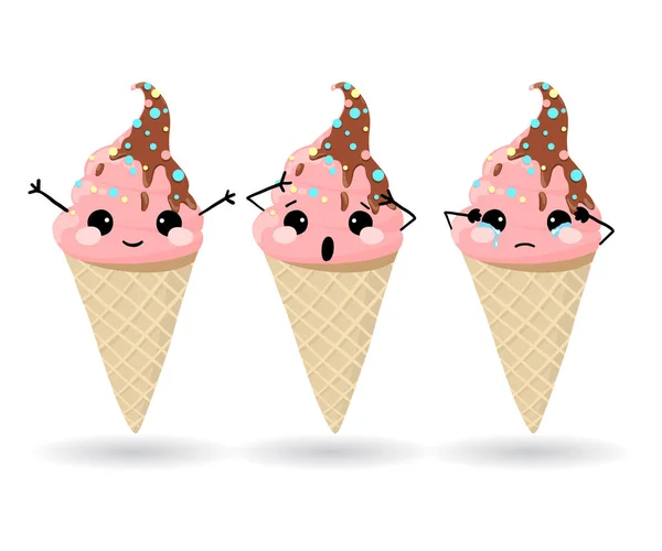 Ice cream set. Vector illustration. — Stock Vector