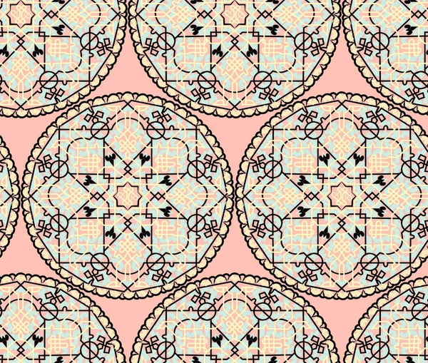 Nahtloses Mandala-Muster. Vintage dekorative Elemente. Handgezeichneter Hintergrund. — Stockvektor