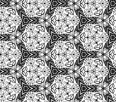 Retro Kusursuz lale, zambak soyut çiçek vektör deseni.