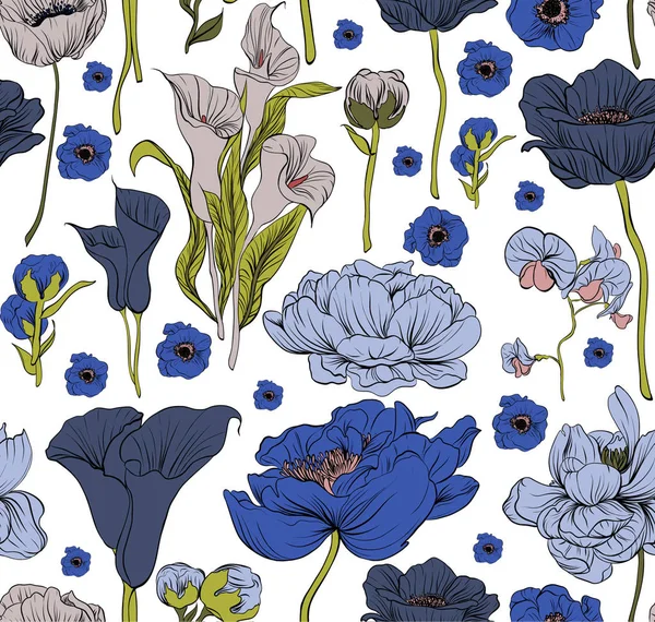 Απρόσκοπτη Floral Pattern σε διάνυσμα. Τάση χρώματα Φθινόπωρο 2017 — Διανυσματικό Αρχείο