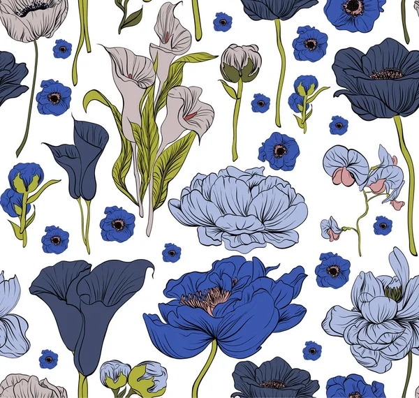 Vektör olarak kusursuz çiçek deseni. Eğilim renkleri 2017 Sonbaharı