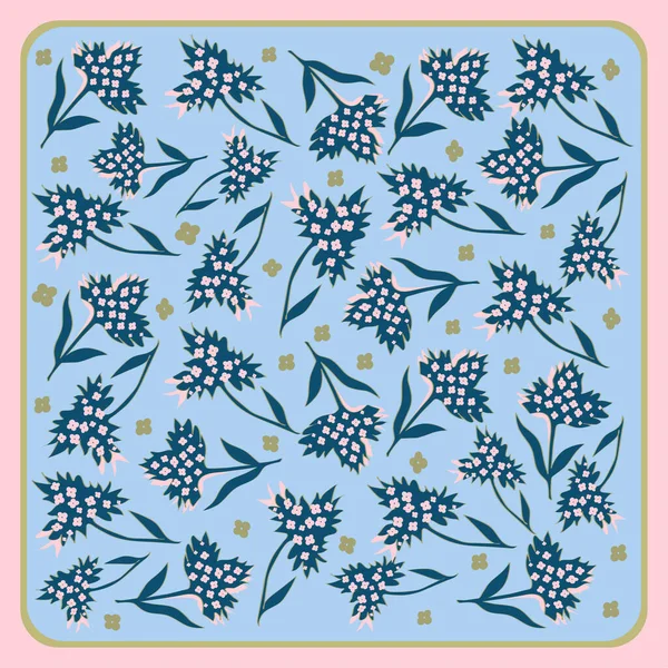 Estampado floral retro primavera. Bufanda de seda gráficos vectoriales. Tendencia colores otoño 2017 — Foto de stock gratuita