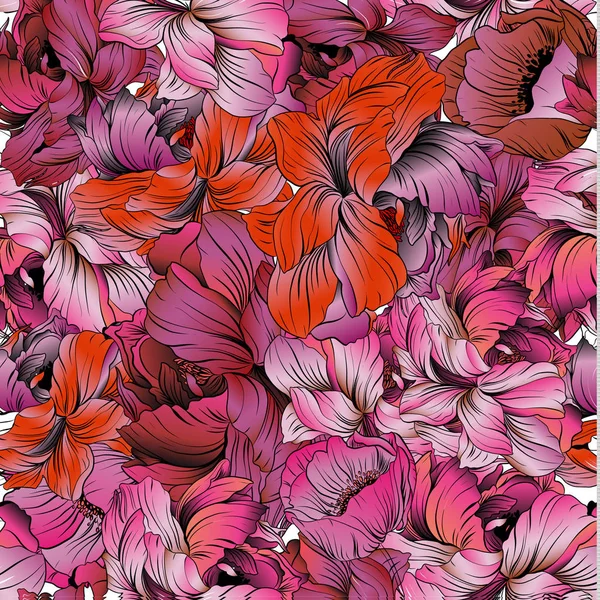 Blumenmuster, kann für Schal, Dekor, fabric.vector Illustration verwendet werden — Stockvektor