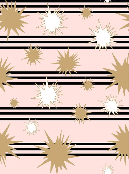 Scandinavian seamless pattern with stars and stripe background. Stock vector. — Stock Vector