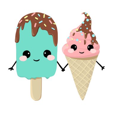 Sevgililer günü için dondurmalı tebrik kartı..