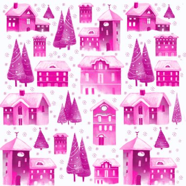 Noel ve ağaçlar ile seamless modeli