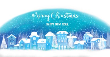 Noel arka plan. Kış kasaba. Kentsel kış manzarası. Cityscape.