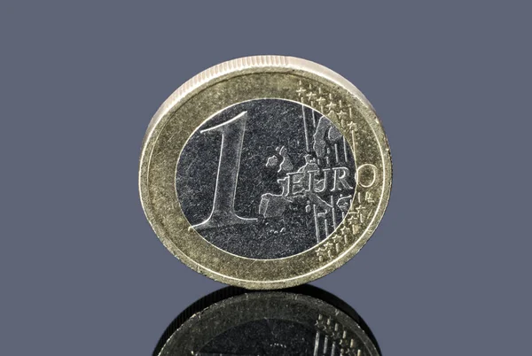 Монета один євро на сірий фон — стокове фото