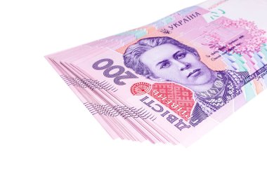 İki yüz Ukraynalı hryvnia banknotlar demet