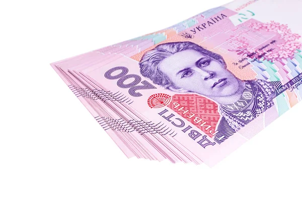 Bundle kétszáz ukrán Hrivnya bankjegyek — Stock Fotó