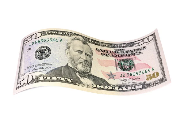 Banknot 50 ABD dolar beyaz arka plan üzerinde izole