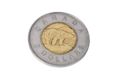 Coin of two Canadian dollars clipart