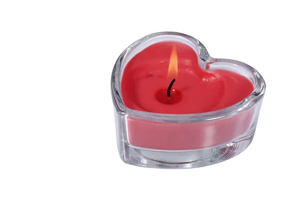 Wax mum beyaz arka plan üzerinde kalp şeklinde